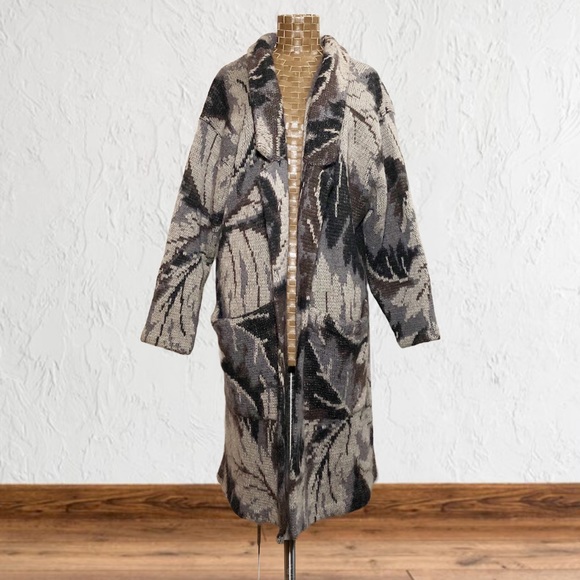 Vintage Wool & Mohair Long Open Front Cardigan - Picture 3 of 17